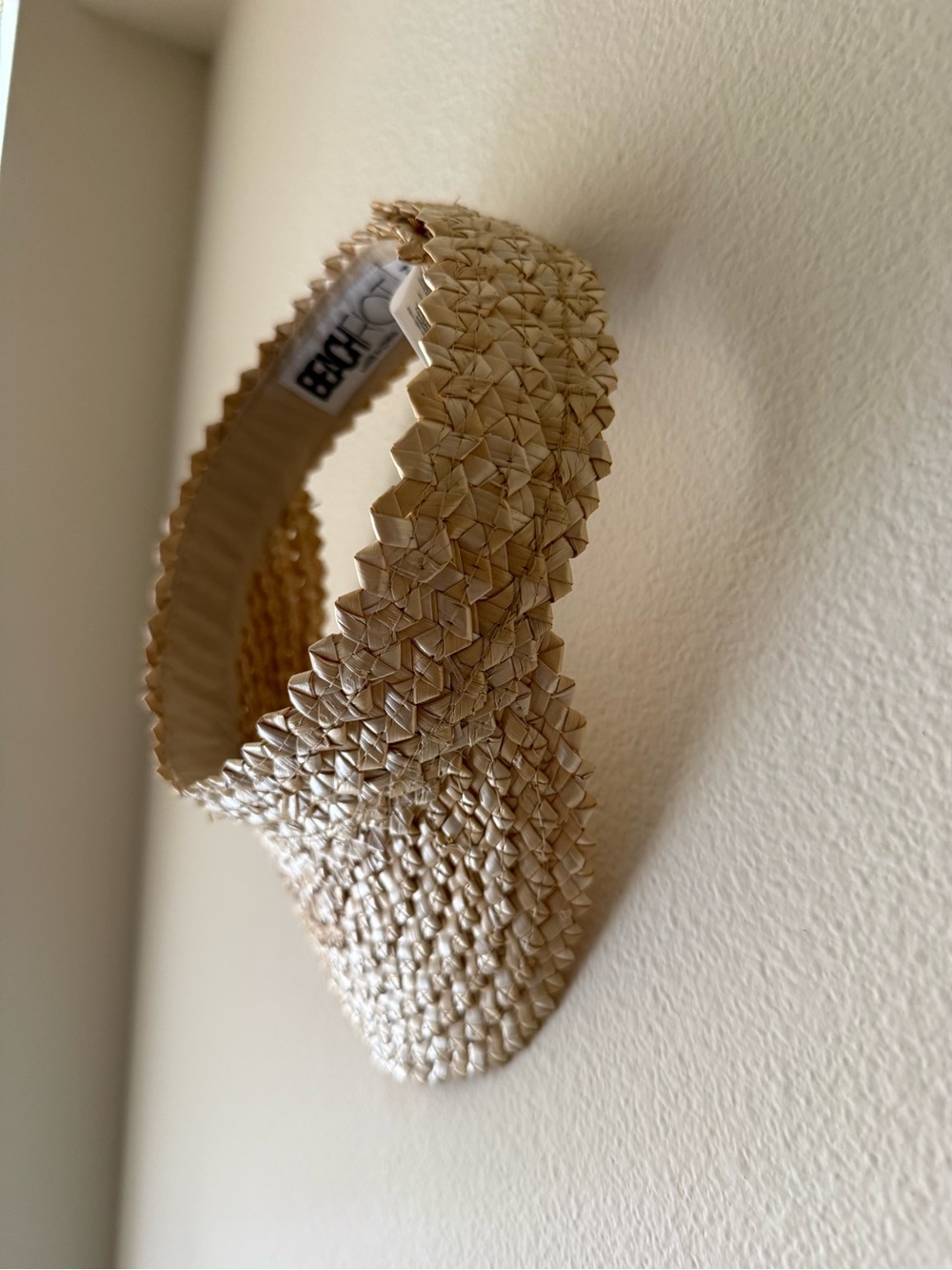 Natural Woven Straw Visor - Cream